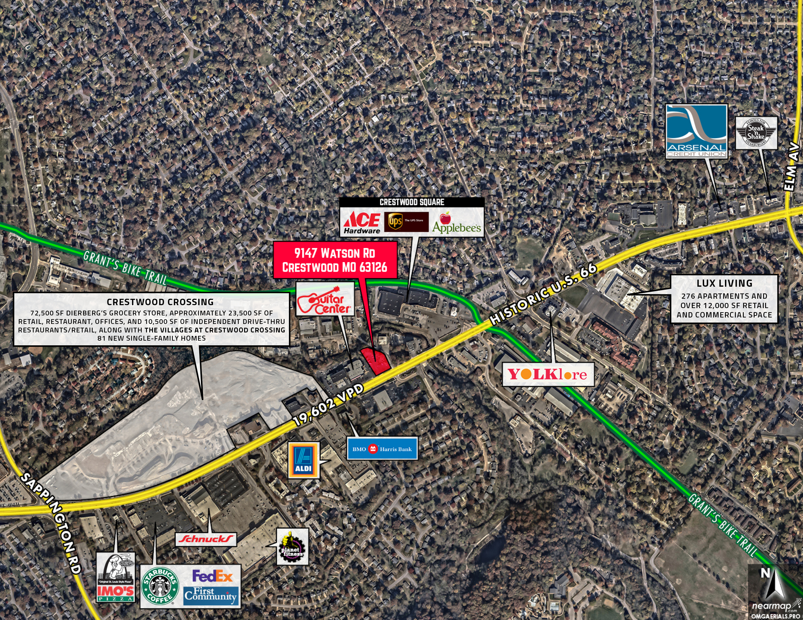Watson Rd-Crestwood MO |5208 SF Commercial Building | 41,950 SF Lot | Corner Location-Watson Industrial Park